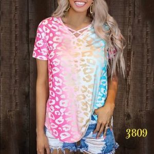 New Rainbow 🌈 Leopard Soft Short Sleeve Shirt